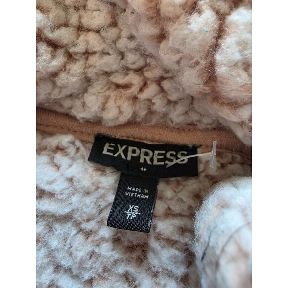 Express Sherpa Pink Fleece Pullover Sweater XS NWOT - Picture 4 of 8